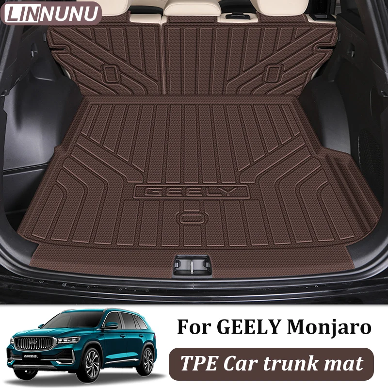 

Коврик в багажник автомобиля LINNUNU для GEELY Monjaro 2024 2025 2026 XingyueL Grand Koleos, водонепроницаемые коврики для багажника, аксессуары