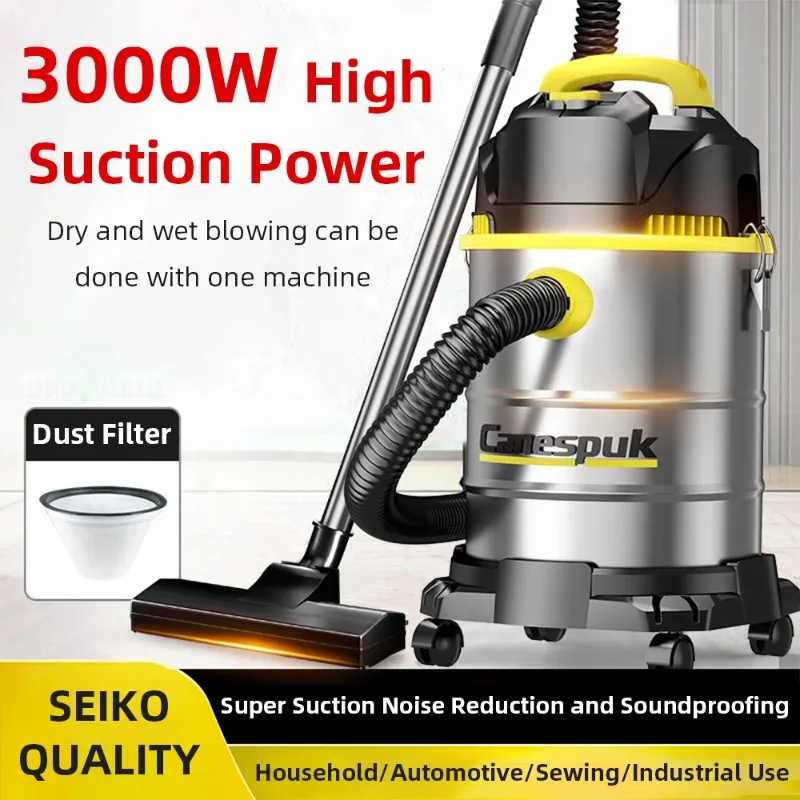 

3 in 1 Vacuum Cleaner 3300W Wet and Dry Vacuum Cleaner Industrial Vacuum Cleaner for Hotels Malls Warehouses Car Washes