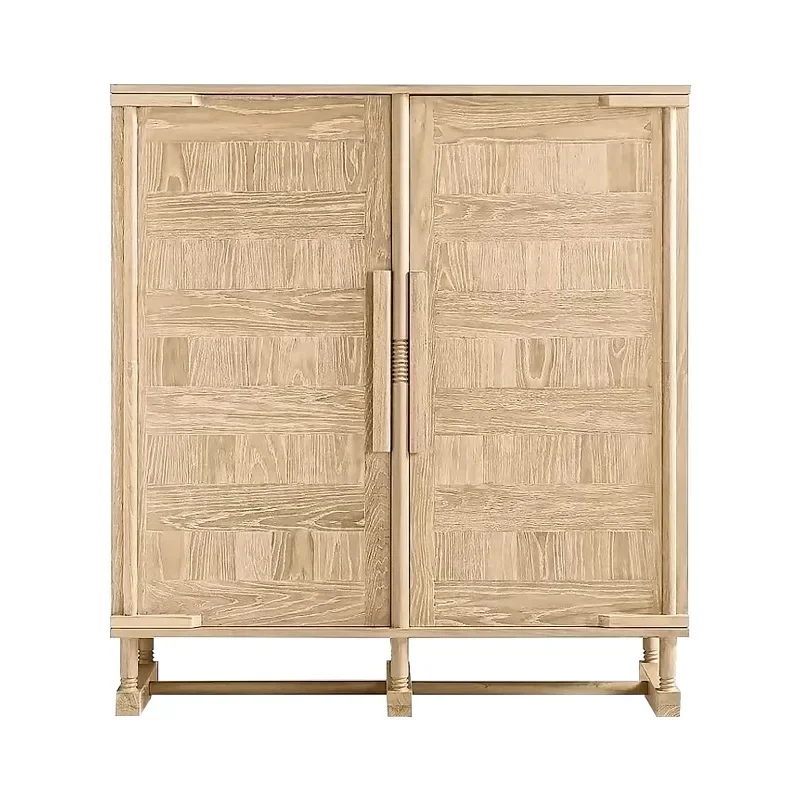 Solid wood dining side cabinet locker American neoclassical living room high cabinet decorative entrance shoe
