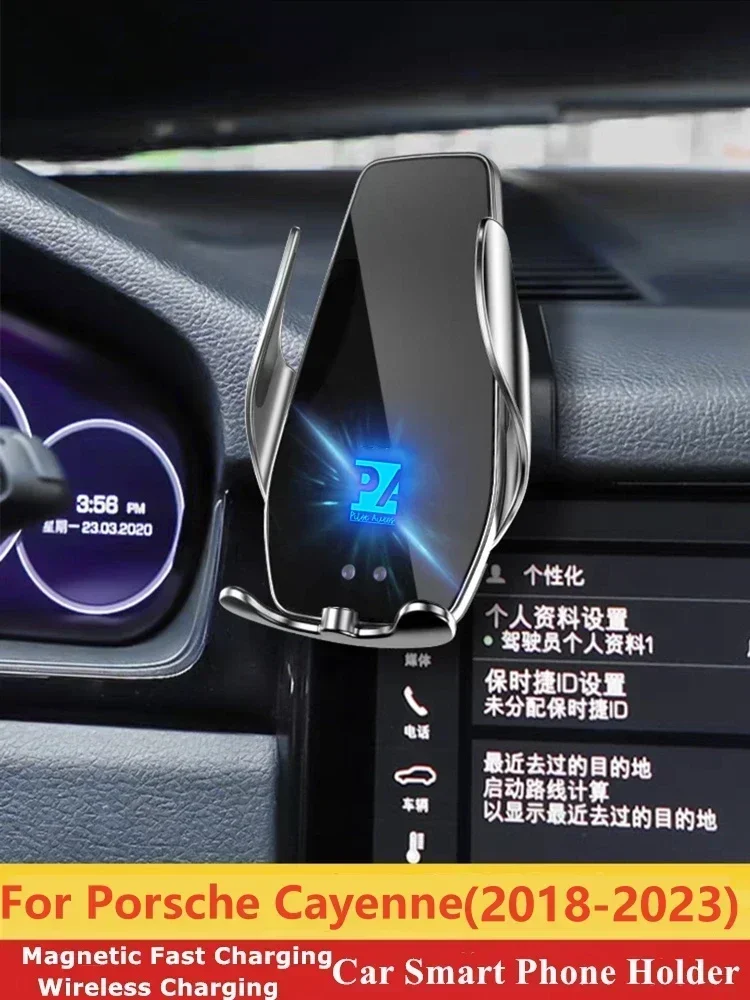

2018-2022 For Porsche Cayenne Mobile Phone Holder Wireless Charger Car Cell Phones Mount Navigation Bracket GPS Support