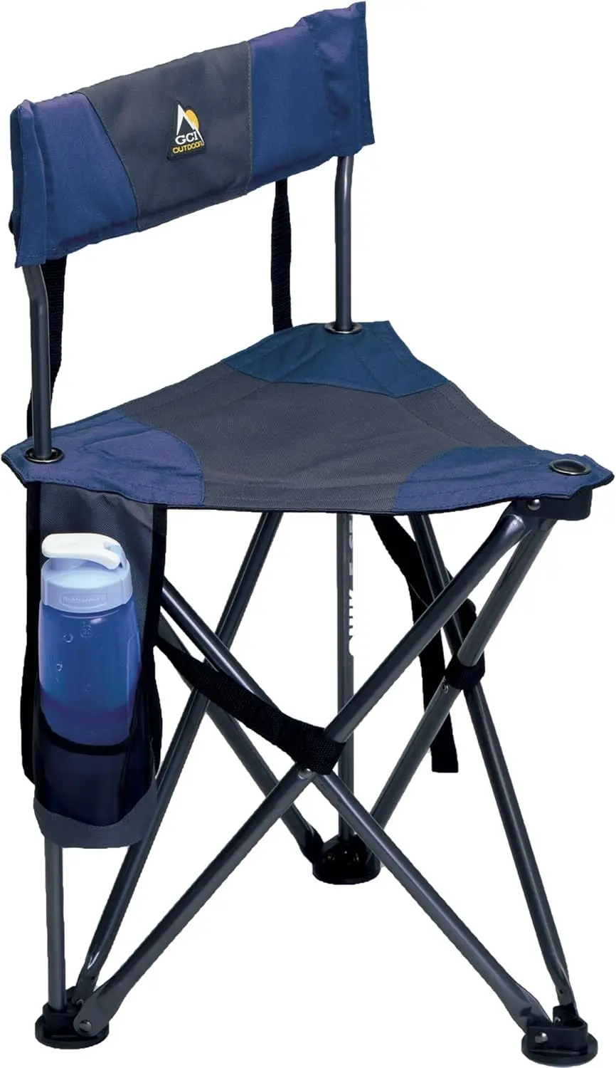

Portable Folding Camping Stool, Lightweight Steel Frame Supports 250 lbs, Easy Carry with Shoulder Strap for Outdoor Activities