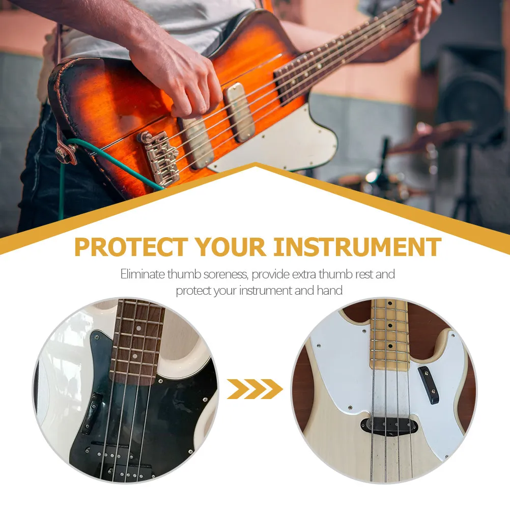 2Sets Bass Thumb Rest Plastic Guitar Finger Rest Musical Instrument Part Thumb Support Protects Hand Maintains Finger Position
