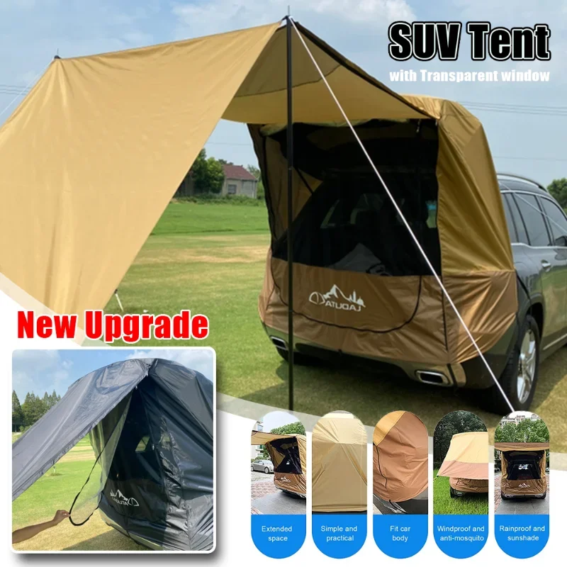 

Outdoor Camping Car Trunk Awning Tent Small To Mid Size SUV Tailgate Rainproof Sun Shelter Portable Travel Accessories