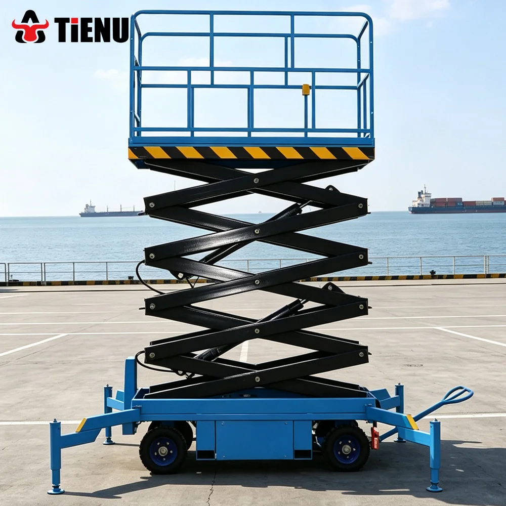 Customizable 6m 12m electric lifting platforms; heavyduty stable lifting self propelled aerial work platforms