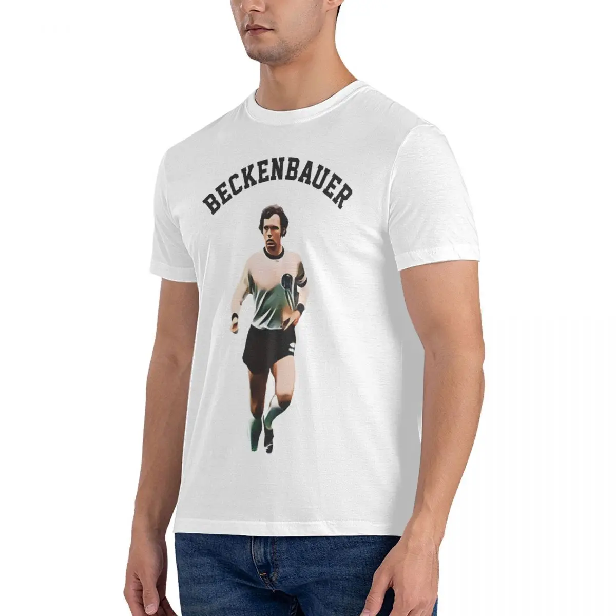 Run T Shirts Men 100% Cotton Vintage T-Shirts Round Neck F-Franz Beckenbauer Soccer Star Tee Shirt Short Sleeve Clothing Printed