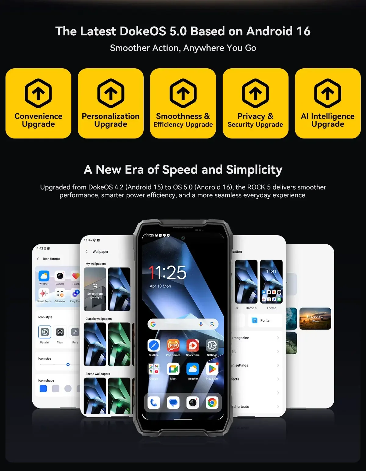 Blackview ROCK 5 Rugged Smartphone, 48GB(12+36) RAM+256GB ROM, 6.78" 2.4K Display, 20000mAh Battery, Android 16, 108MP Camera, NFC,Fingerprint, Camping Lantern,Recognition IR Fill Light,33W Fast Charge