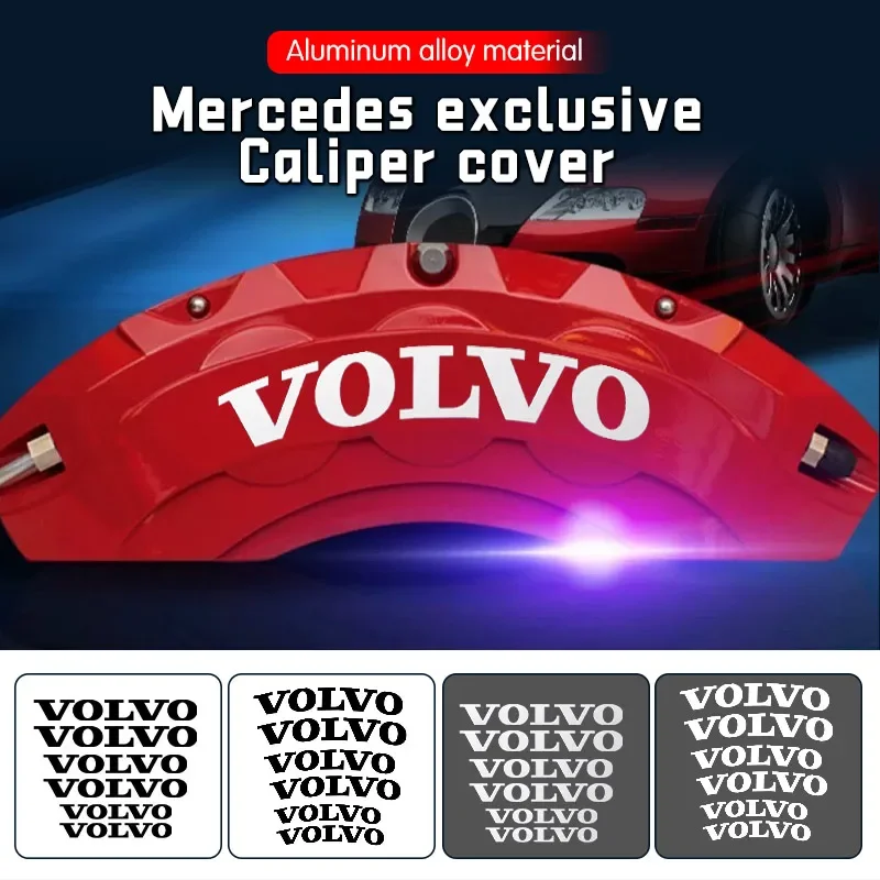 6pcs Car Brake Caliper Sticker Decor Decals For Volvo XC40 XC60 XC90 C30 C70 S40 S60 S80 S90 T5 T6 T8 V40 V50 V60 V70 V90 AWD