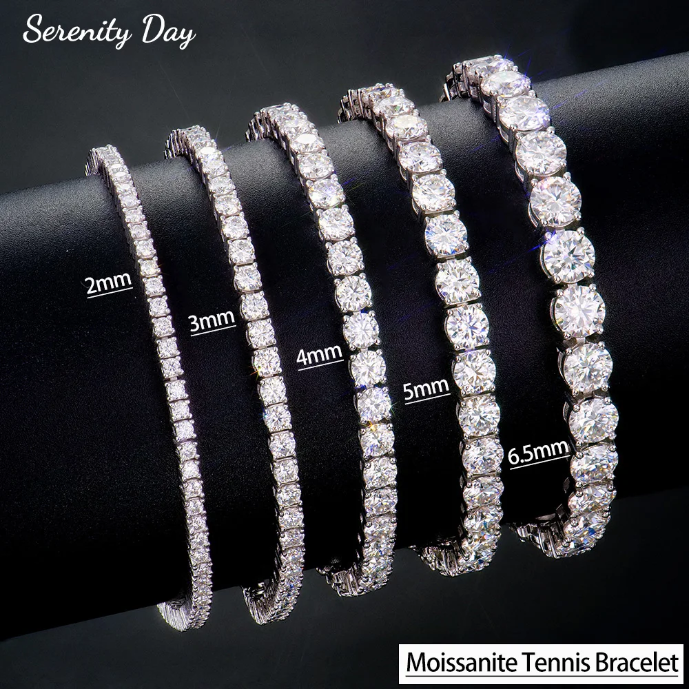 

Serenity D Color Moissanite Tennis Bracelet Women Man 100% S925 Sterling Silver Plated 18K Hand Chain Fine Jewelry GRA Wholesale