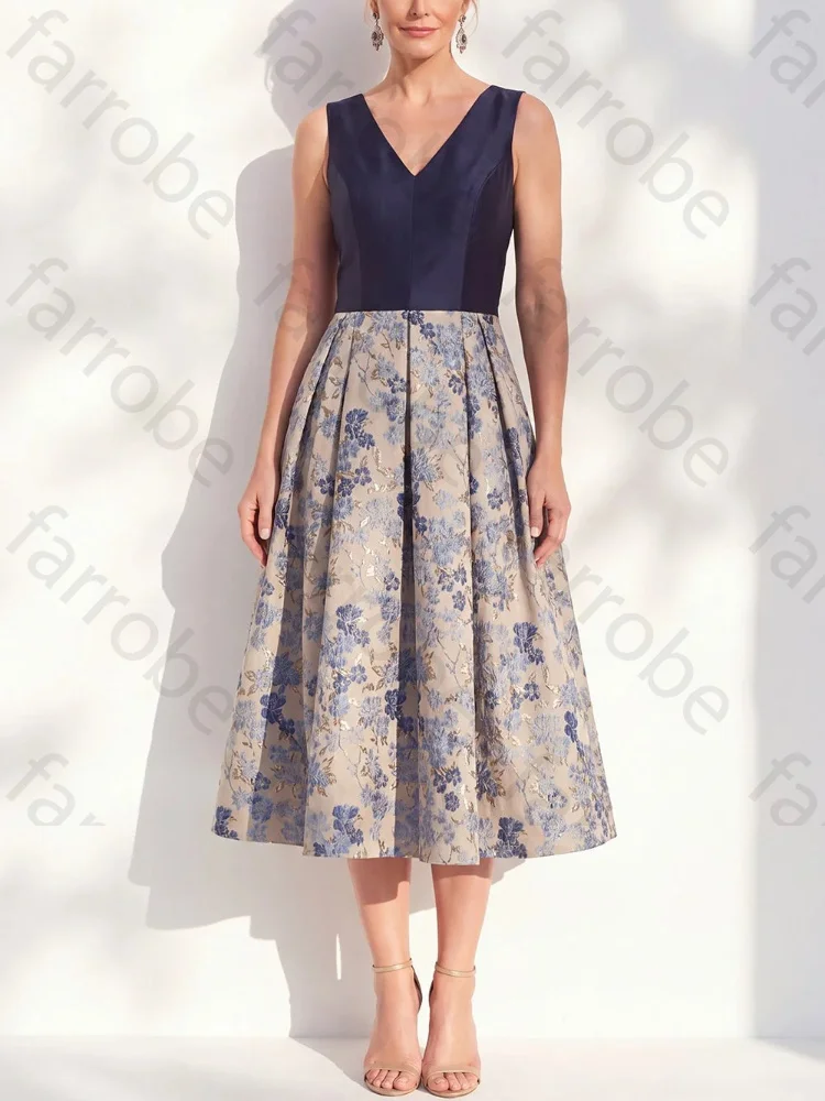 Customized A-Line V-Neck Sleeveless Mother of The Bride Dresses Elegant Backless Formal Dress Sexy High Quality Prom Party Gowns