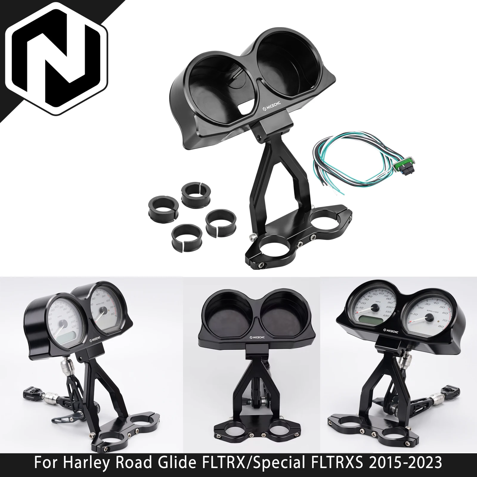 Relocalização do Painel de Instrumentos/Velocímetro para Harley Road Glide FLTRX 2015-2023 / Special FLTRXS Limited FLTRK 20-23 Ultra FLTRU