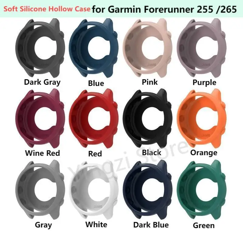 New Soft Silicone Hollow Case for Garmin Forerunner 255 265 Smart Watch Strap Soft Protective Bumper Protector Shell Accessories