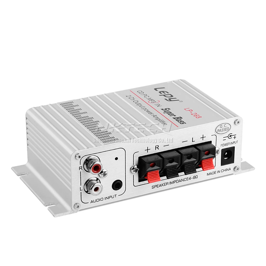เครื่องเล่นดิจิทัล LP-268 Lepy เครื่องขยายเสียงรถยนต์ขนาดเล็ก Hi-Fi ซับวูฟเฟอร์สเตอริโอแอมป์2ช่อง20W RMS CD/PC/MP3ซูเปอร์เบส
