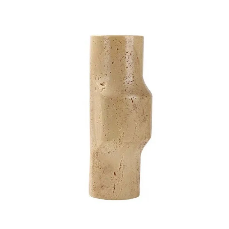 

Simple and modern creative yellow cave stone vase flower ware light luxury soft decoration model room hotel living room coffee