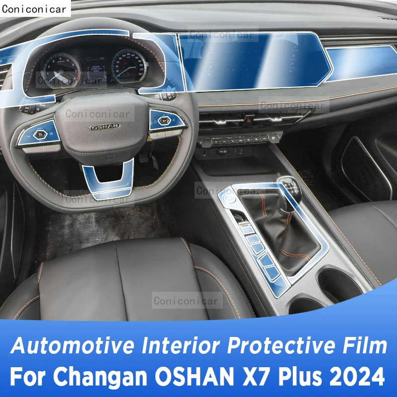 

For CHANGAN OSHAN X7 Plus 2024 Gearbox Panel Navigation Automotive Interior TPU Protective Film Anti-Scratch Sticker Accessories