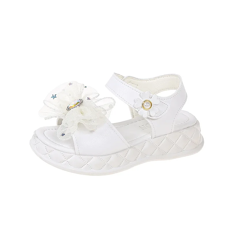 Summer Kids Shoes Fashion Sweet Princess Children Sandals for Girls Toddler Baby Soft Breathable Hoolow Out Bow Shoes