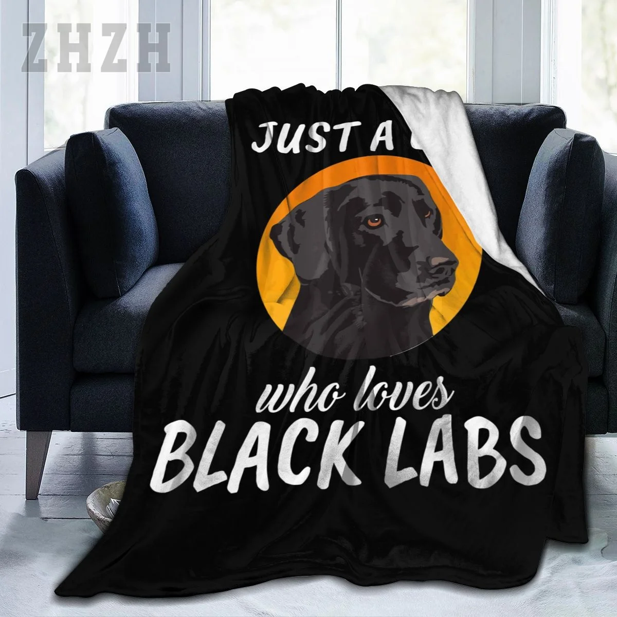 Blanket Just A Girl Who Loves Black Labs Gift Black Labrador Retriever Flannel Multifunction Camping Sofa Cover Keep Warm