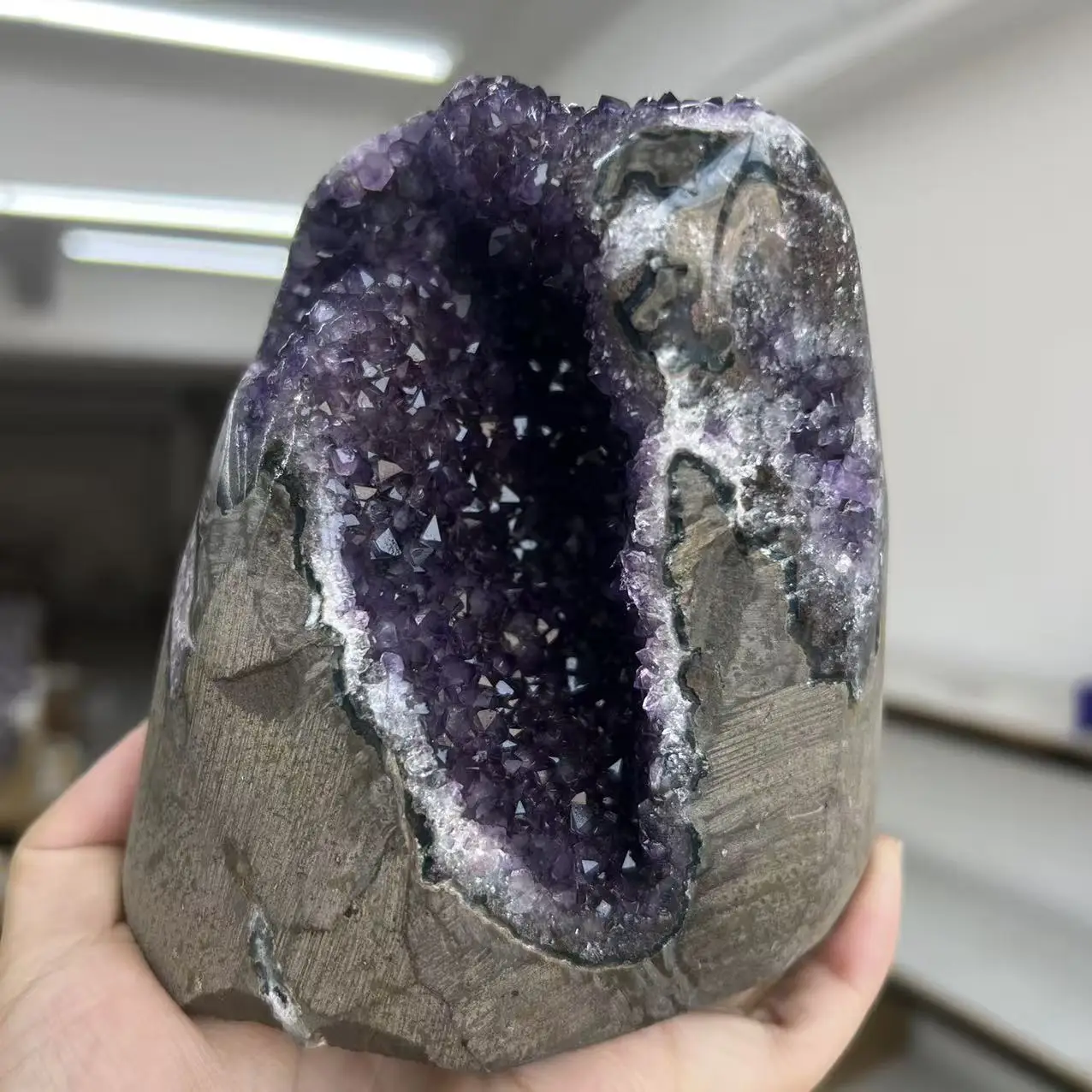 

1380 г 12 см натуральный уругвай мечта аметист кварц кристалл кластер стенд