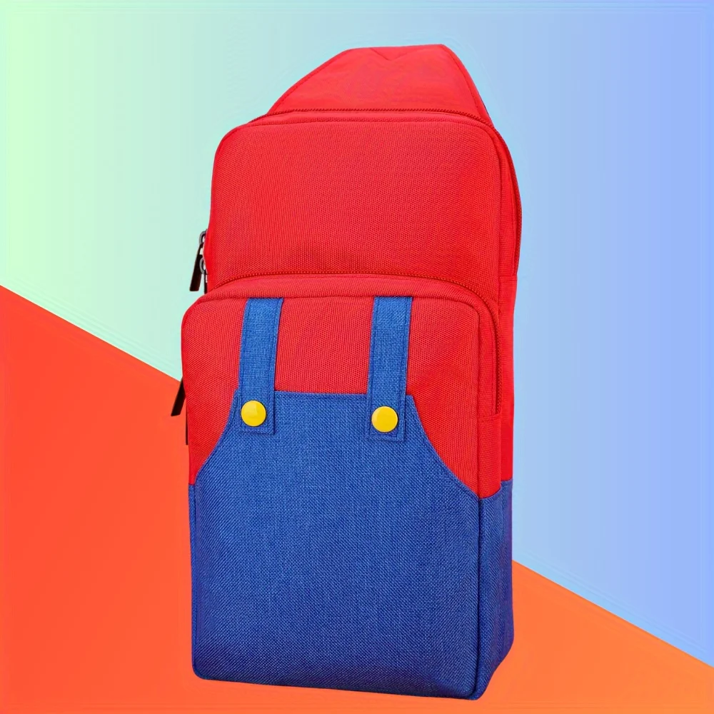 Bolso de hombro con temática de Mario para consolas de juegos portátiles Switch, bolso de hombro individual portátil protector para dispositivos de juego