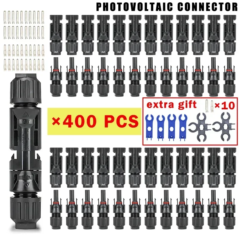 600/400/200/100/40/20/10 Stuks Solar Connectors PV Stekkers 1000V 30A Zonnepaneel Connector Kit Beschikbaar voor PV/MC Kabels 2.5/4/6mm2