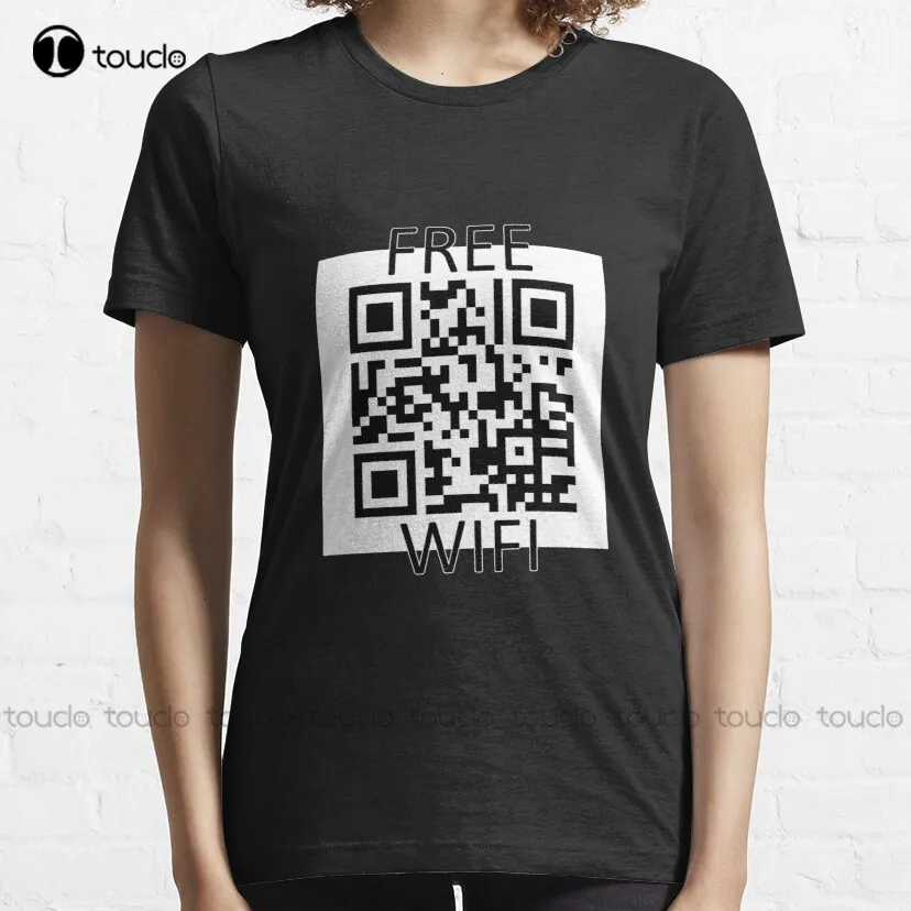 Free Wifi QR Code T-Shirt red shirts for women Custom aldult Teen unisex digital printing Tee shirt fashion funny new xs-5xl