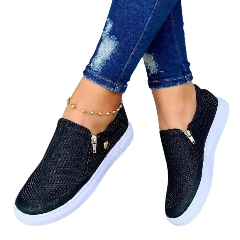 Spring Vulcanize Shoes Women Ladies Slip-On Flat Casual Shoes Fashion Leather Platform Sneakers for Women 2022 Zapatillas Mujer