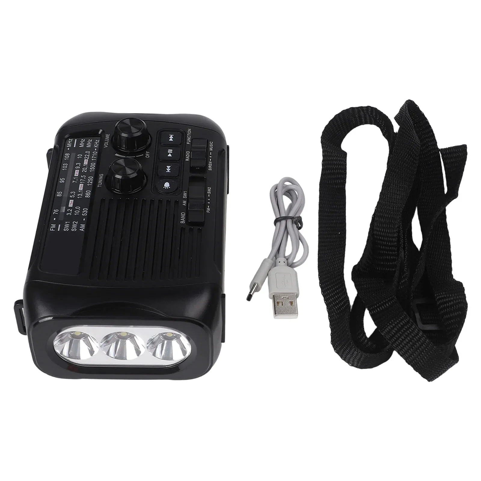 Untuk Petualangan Luar Ruangan Radio Berkemah Radio AM FM Kit Bencana Perangkat Pengisi Daya Tenaga Surya Ringkas Senter Bawaan