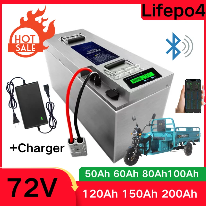 XNY-72V 50Ah 60AH 80AH 100AH 120AH 150Ah 200AH LifePo4 Lithium Battery, Golf Cart, Electric Vehicle+Charger