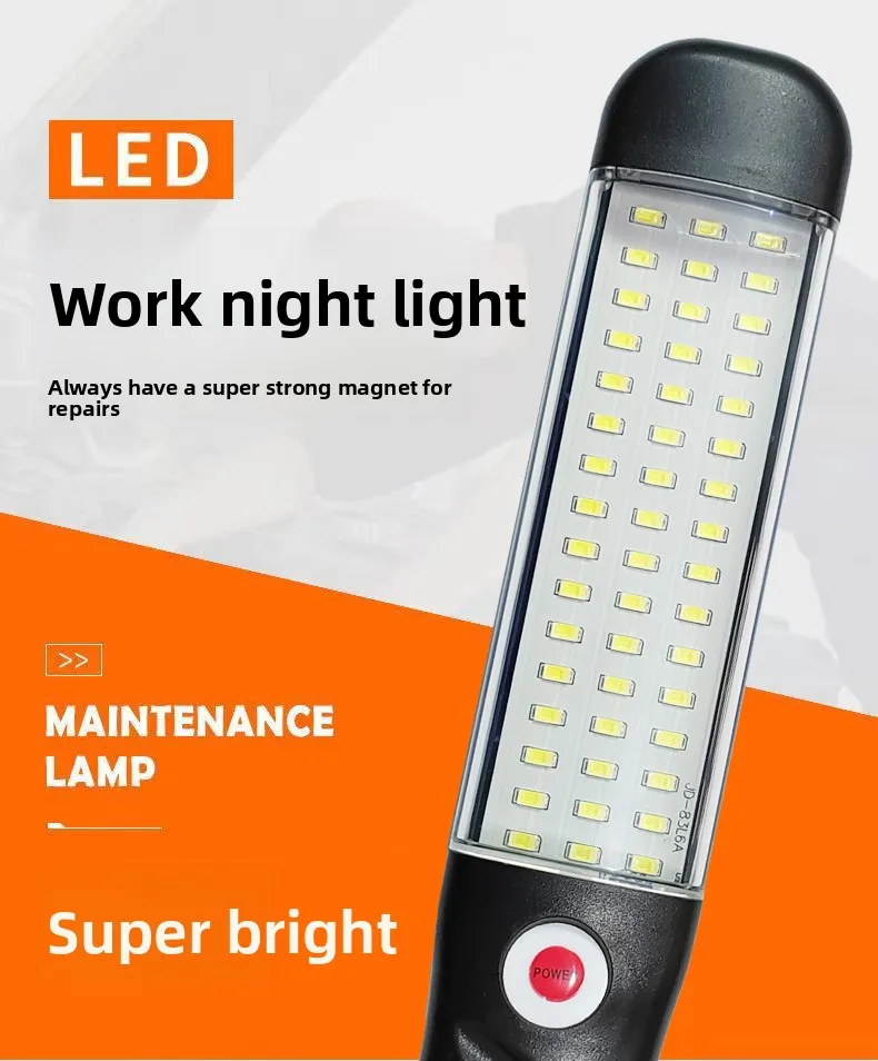 LED maintenance emergency work light Car maintenance Handheld with magnet USB charging work light Camping Auto repair