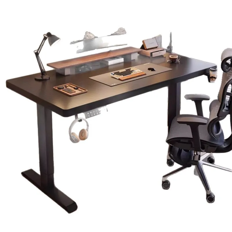 Solid wood electric lifting table intelligent computer desktop home office workbench e-sports table study
