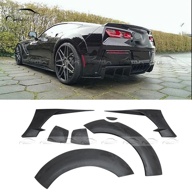 

Car Bumper FRP Fiberglass Rear Side Fenders Arch Edge Wheel Flare Fenders For Chevy Corvette C7 2013+ Auto Tuning