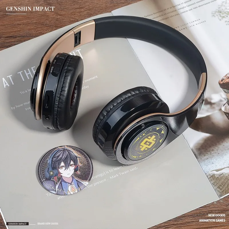 

Genshin Impact Zhongli Wireless Wired 2 in1 Bluetooth Headset Foldable Game Cosplay Prop Headphone Free With Badge
