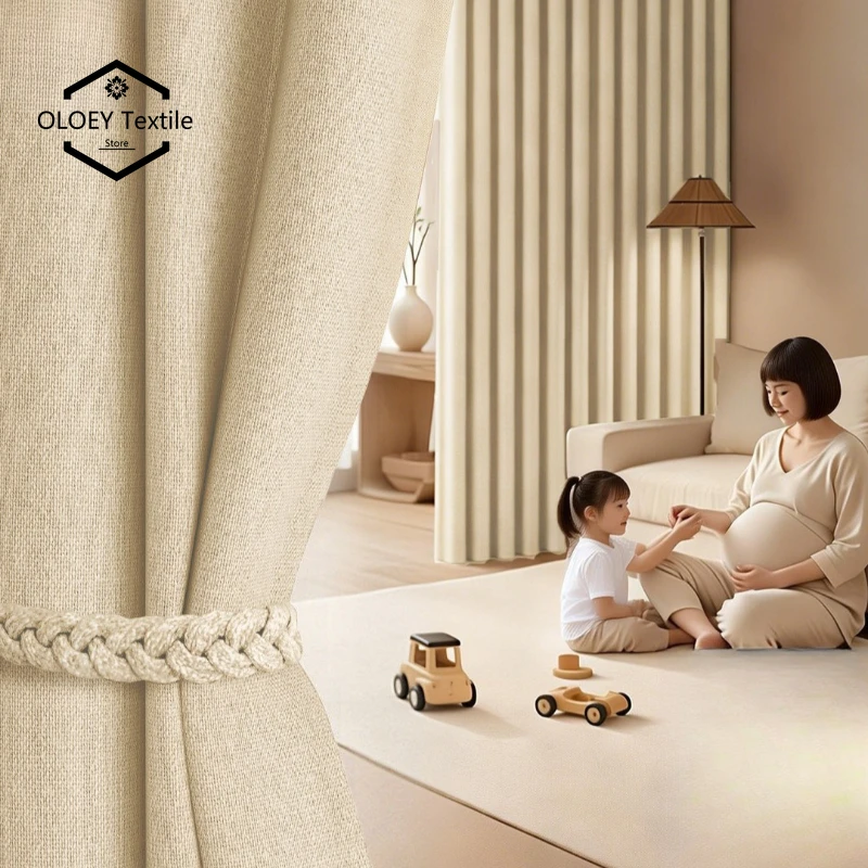 Custom Size Maternal and Infant Grade Antibacterial Shading Formaldehyde-free Fashion Curtains for Living Dining Room Bedroom