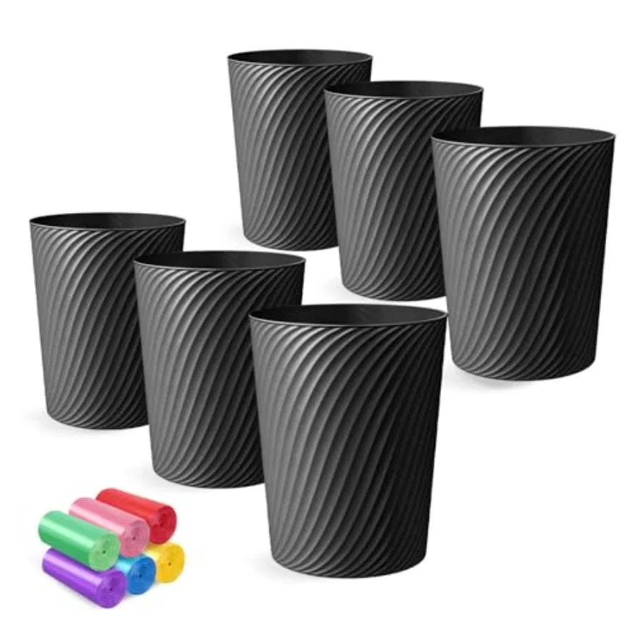 

Small Trash Can 1.8 Gallons Bathroom Trash Can and Garbage Can with 6 Trash Bags Bedroom Trash Bin and Waste Basket for Office