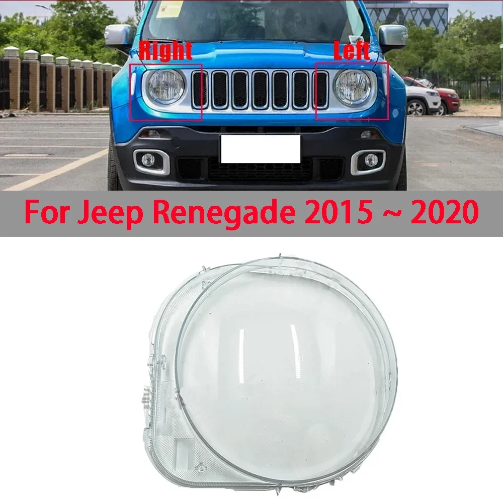 

For Jeep Renegade 2015 ~ 2020 Headlamp Lamp Shell Headlight Cover Transparent Lampshade Plexiglass Replace Original Lens