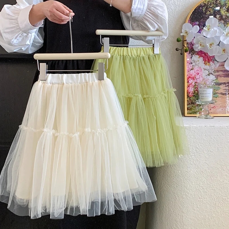 

Girls' Spring Autumn 2026 New Sle Puffy Skirt Children's ort Skirt Outerwear Ele Little Girl's f-length Skirt