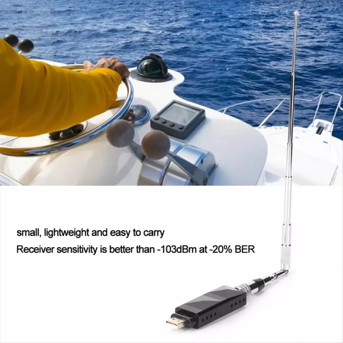 【ELEVATE LIFE】Dual Channel AIS Receiver USB Output AIS Receiver with Antenna SMA Connector Stainless Steel Foldable Portable
