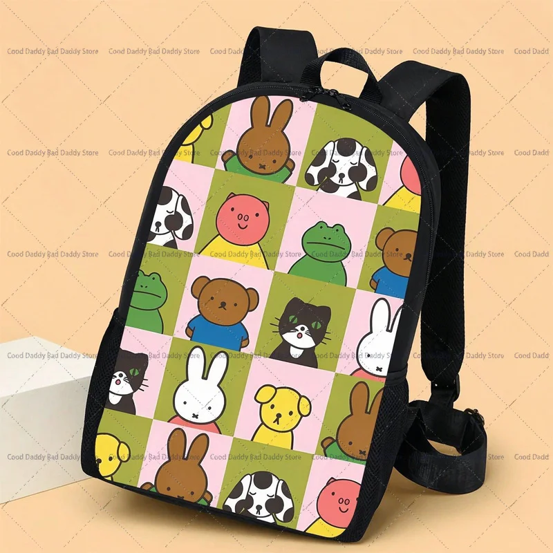 Cute Miffys Print Backpacks Cartoon Rabbit Primary Schoolbag Large Capacity Students Book Bag Boys Girls Knapsack Birthday Gifts