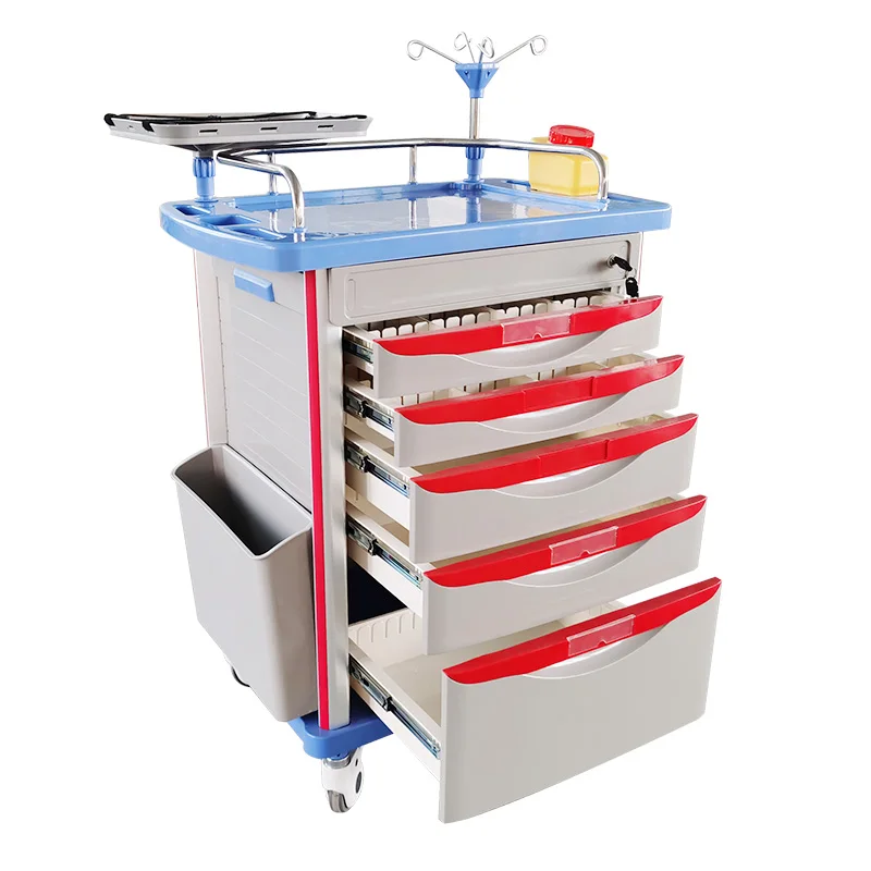 New Hot Sale Manufacturer Hospital Equipment Portable Clinic dental Emergency Trolley cart For Sale