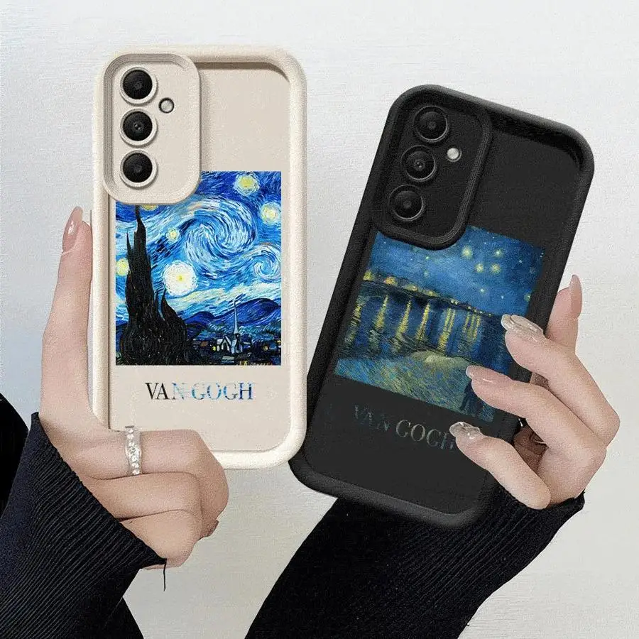 Van Gogh Oil Painting Phone Case for Samsung Galaxy A15 A25 A35 A55 A51 A71 A72 A73 A52 A52s A53 A54 Soft 4G 5G Soft Cover