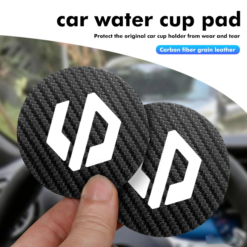 2PCS Car Water Cup Slot Carbon Fiber Non-Slip Mat Coaster Pad Cushion For Leapmotor T03 S01 C01 C16 C10 C11 EV Reev