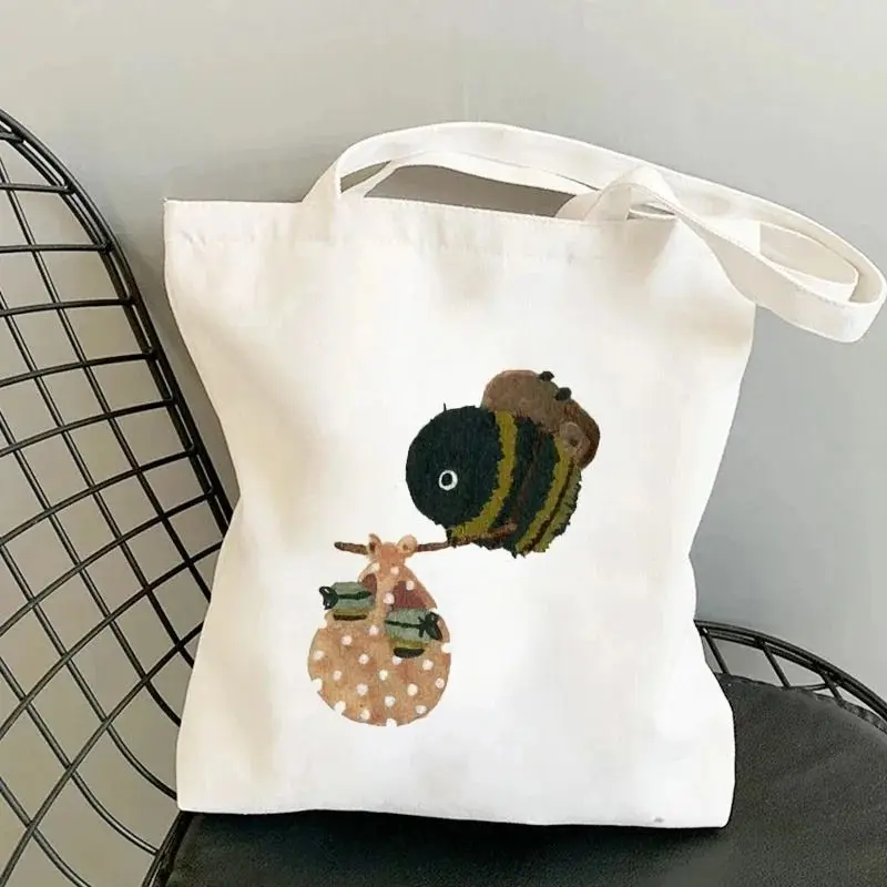 Animal Frog Shopping Bag Graphic Tote Handbag Fashion Vintage Harajuku Shopper Bag for Women Large-capacity Female Shoulder Bag