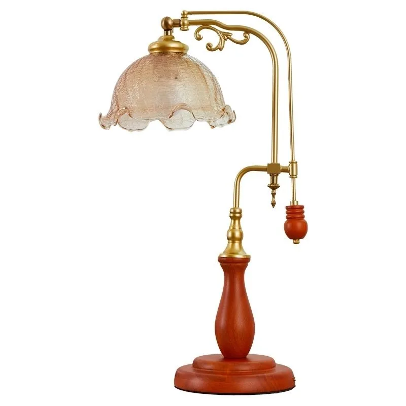 American desk reading literary glass study bedroom bedside lamp, European homestay desk lamp, retro desk lamp
