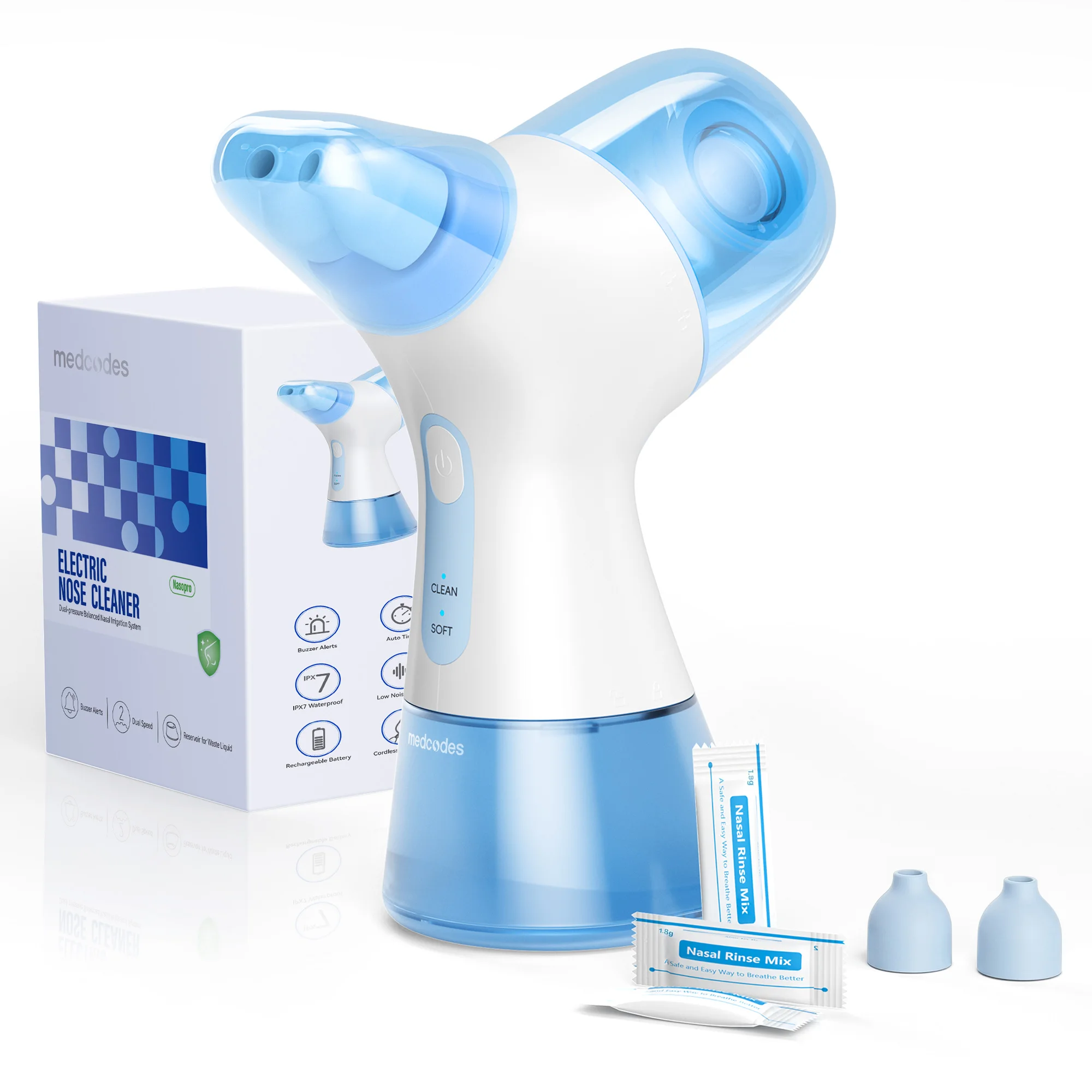 Nasal Irrigation System Sinus Rinse Machine with Water Tank & Waste Collection Tank - Nose Cleaner for Sinus,Allergy Relief