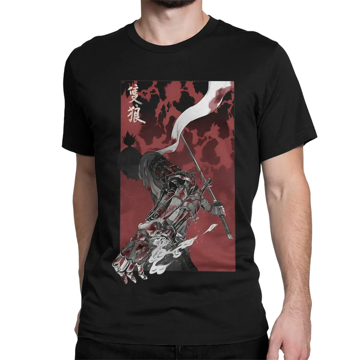 Wolf Katana Sekiro DARK SOULS T-Shirt Pure Cotton T Shirt Sekiro: Shadows Die Twice Short Sleeve Tee Shirt Plus Size Clothes