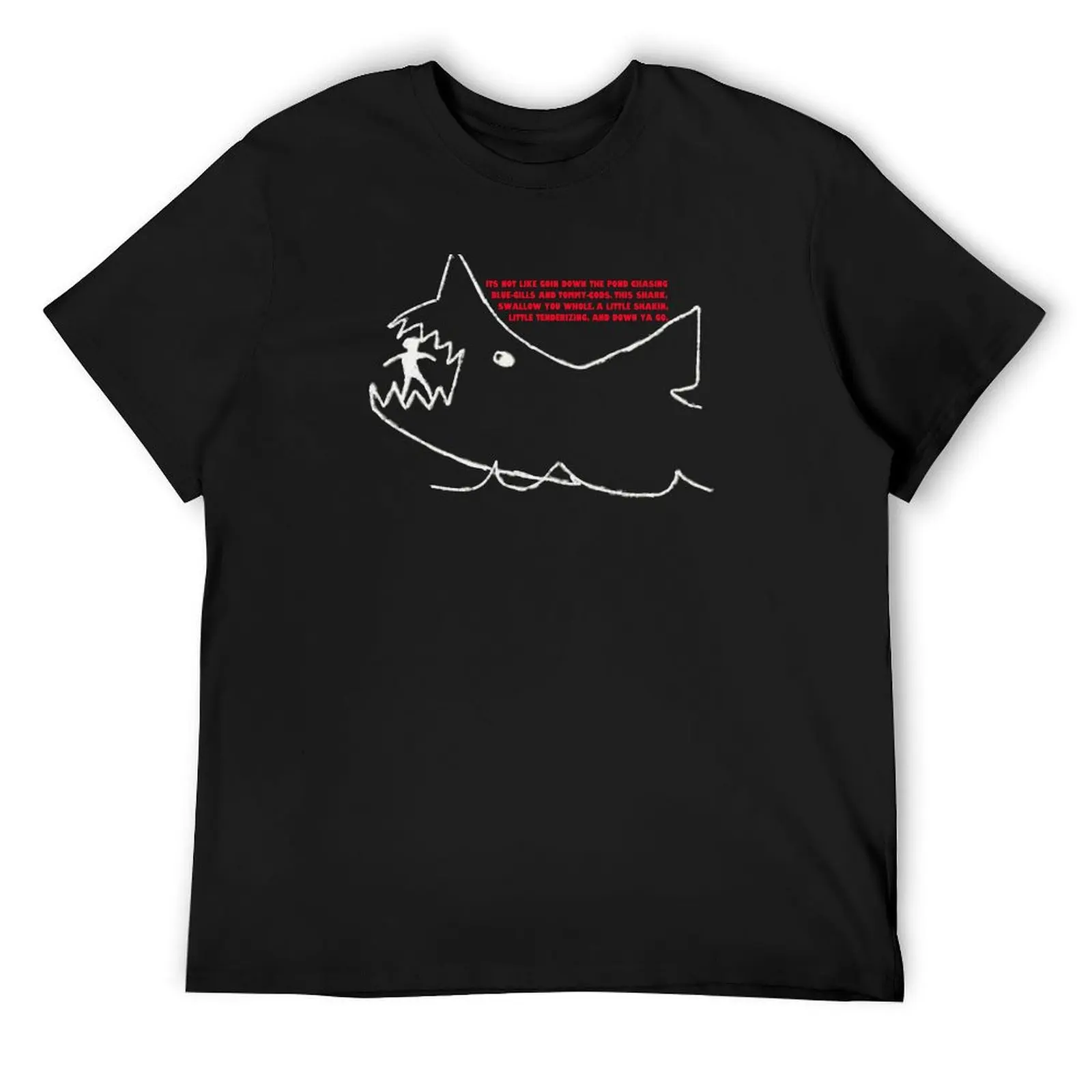 

Jaws - Quints chalk drawing T-Shirt funny costumes cheap stuff customizeds street wear men clothing