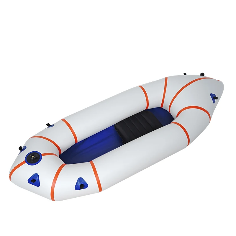 

Cheap 70D 210d TPU NEW Single Seat 235cm Ultralight Packraft Inflatable Kayak Raft with Fin Skeg for River Bikepacking Trips