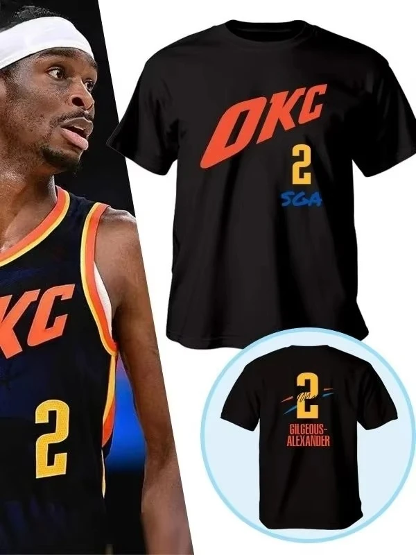 

SGA Williams Holmgren Basketball Sports Casual Short Sleeve Jersey T-Shirt Basketball Training Fans Sports Cotton T-Shirt Y2k
