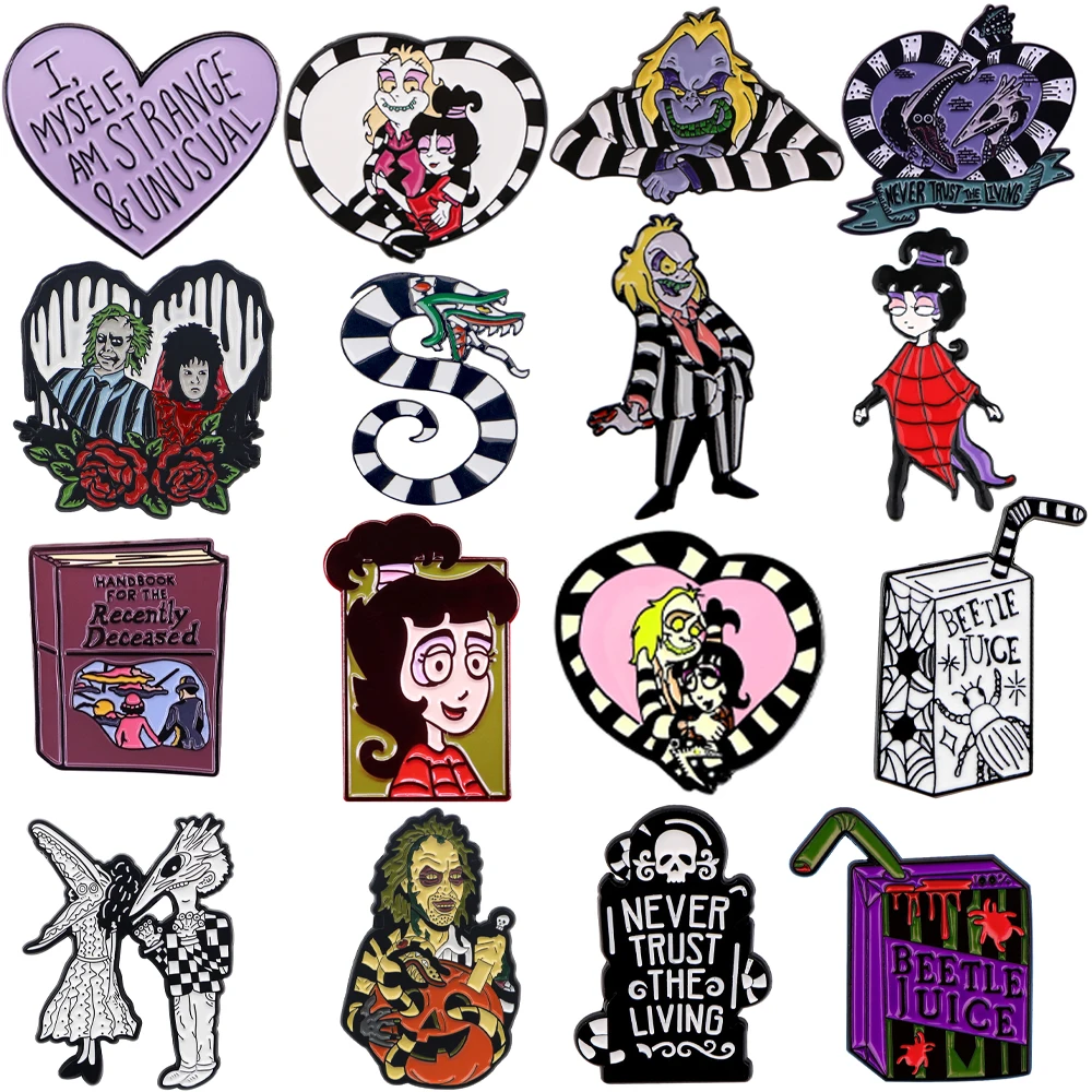 

Horror Movie Jewelry Pins for Backpacks Lapel Enamel Pins Badge Bags Backpack Decoration Friend Kid for Halloween Gifts