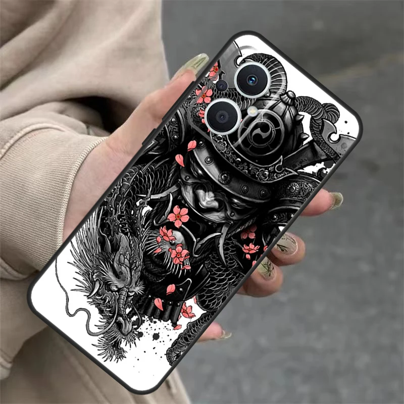 Japanese Hannya Oni Mask Case For OPPO Reno 4Z 5Z 8T 10 11 Pro 11F 7 8 5 6 Lite OPPO Find X6 X5 Pro X2 X3 Neo Cover