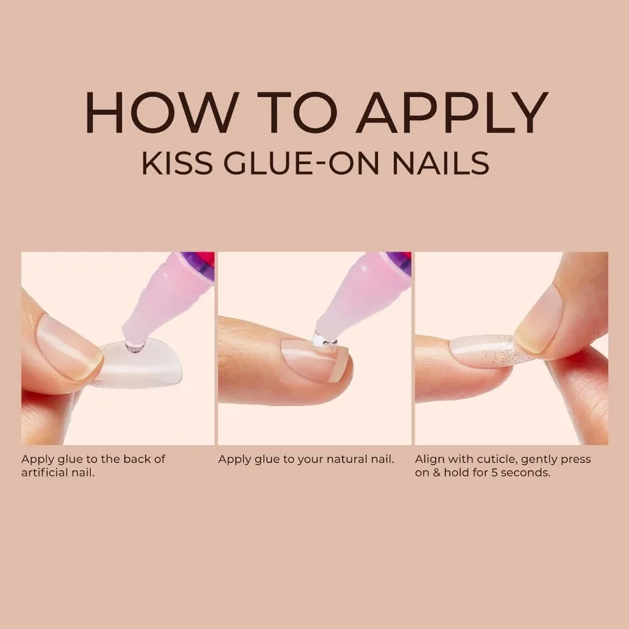 Presse chic sur les ongles pour un usage quotidien et des occasions spéciales Dashing Light White Amande Shape Taille moyenne avec 28 clous 2g N